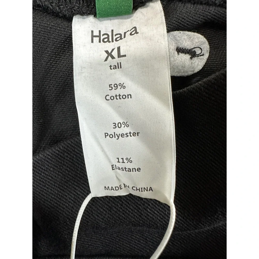 Halara Flex Denim Crossover Flare Pants Women's XLT Tall Black Athleisure NEW - Picture 5 of 13